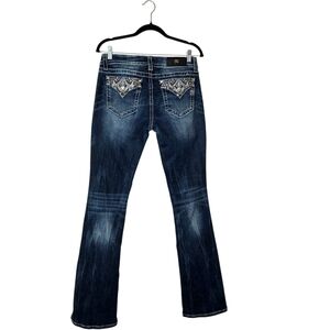 Miss Me Signature Bootcut Jeans 30 Blue Embellished Pockets Bling Western